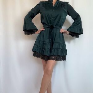 Elegant Green Ruffle Dress